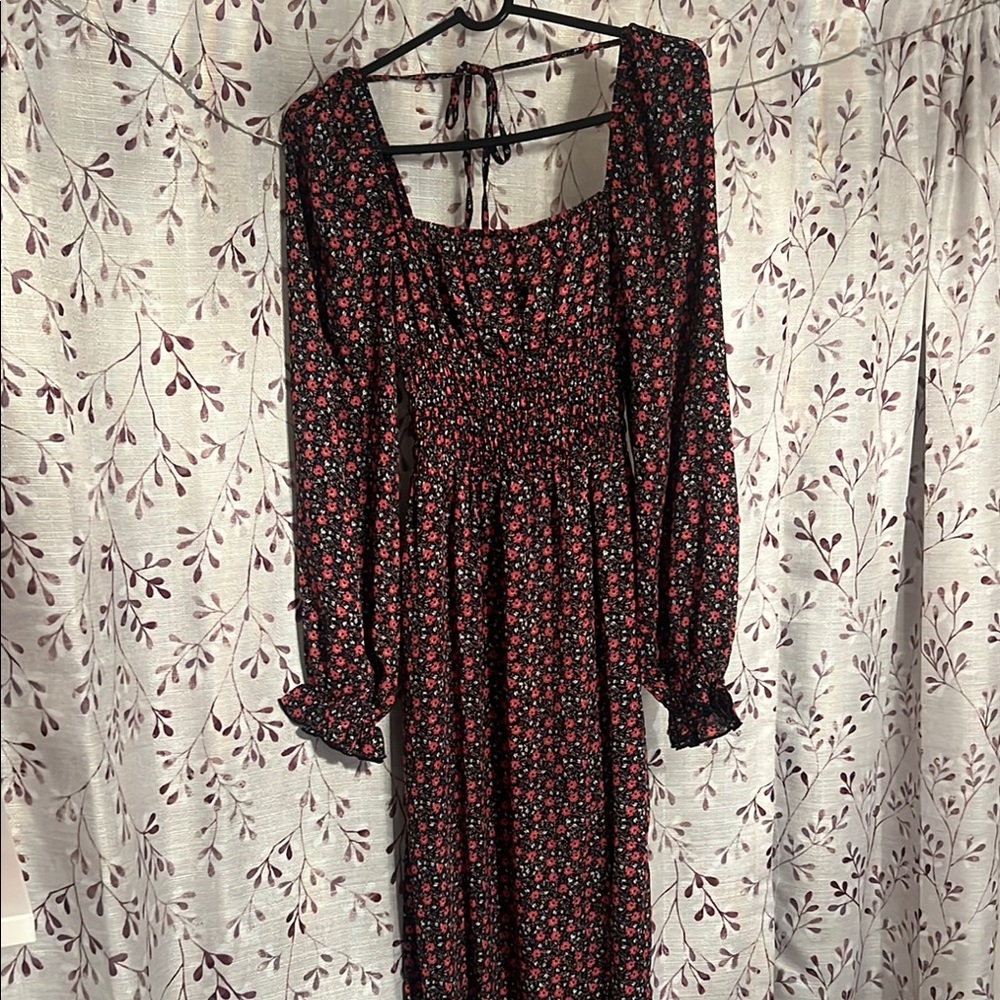 Floral Black Dress
